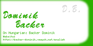 dominik backer business card